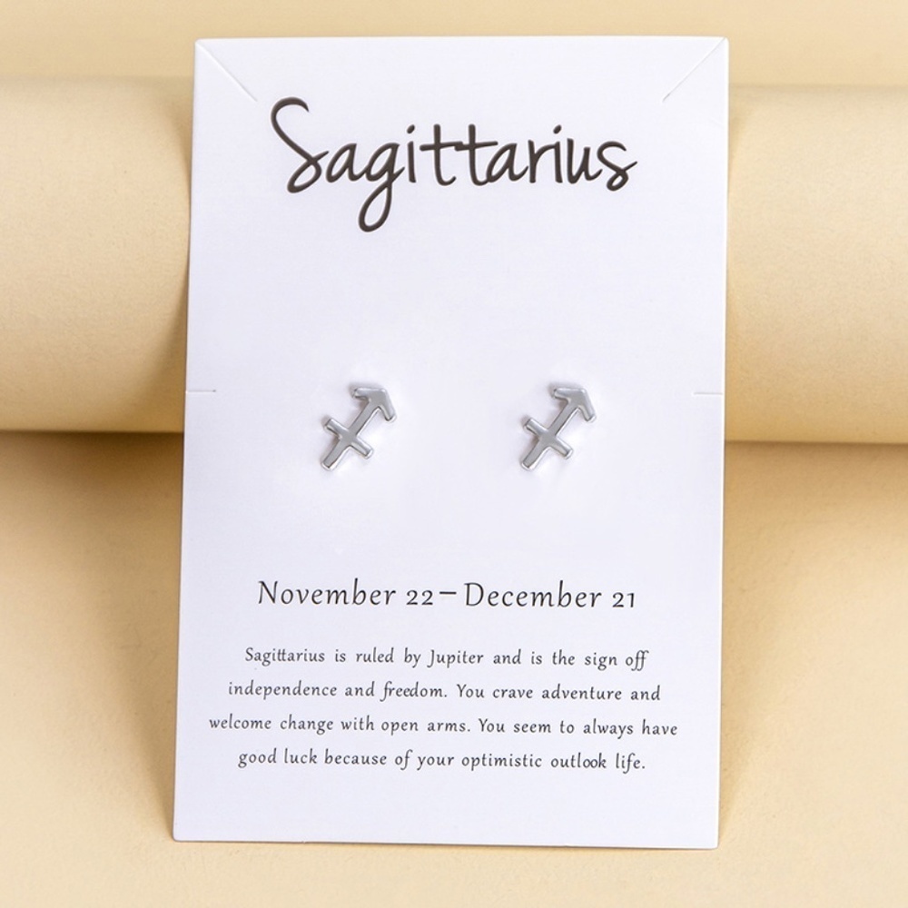 *JULANE* Silver Sagittarius Fashion Horoscope Earrings